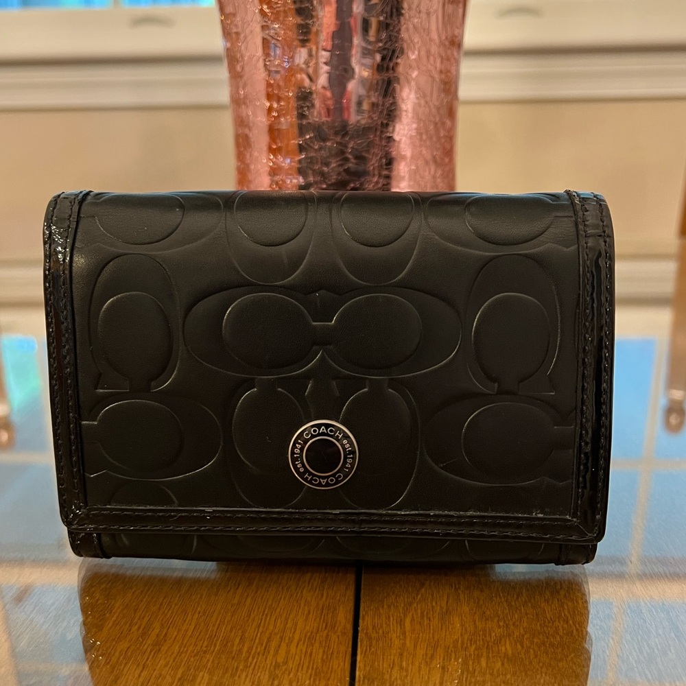 Coach Black Embossed Wallet
